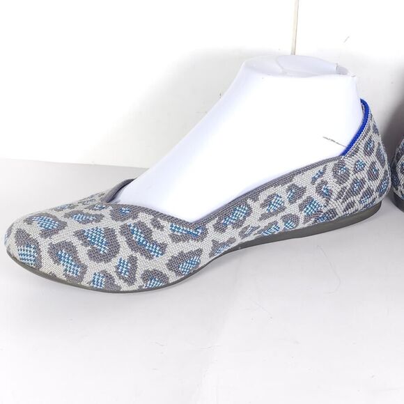 Rothy's Women's The Flat Round Toe US8,5 Spotted Leopard Textile Ballet Flats - Picture 6 of 12